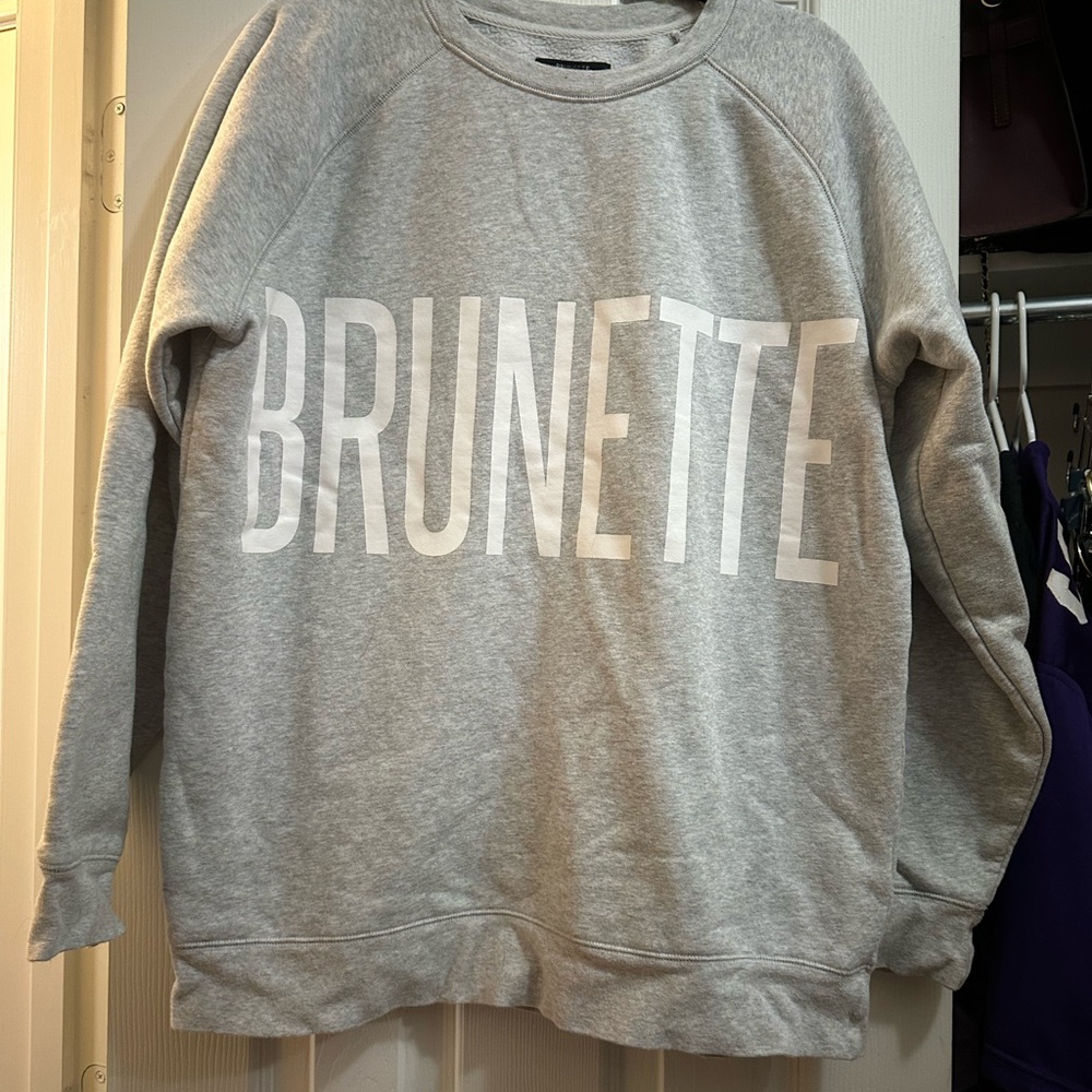 brunette sweatshirt